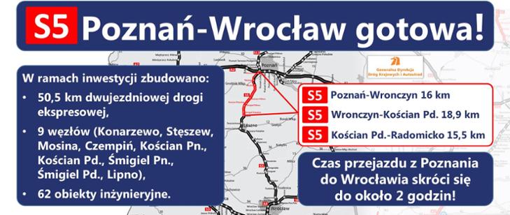 Droga ekspresowa S5 Poznań – Wrocław gotowa