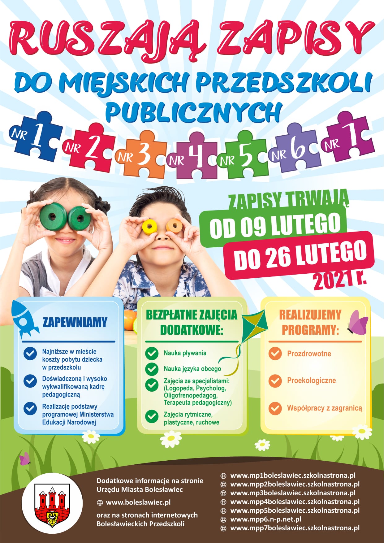 Od 9 lutego rusza elektroniczna rekrutacja do miejskich przedszkoli publicznych w Bolesławcu