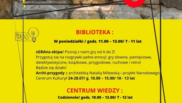 Zapraszamy na wakacyjną przygodę w Miejskiej Bibliotece Publicznej - Centrum Wiedzy w Bolesławcu